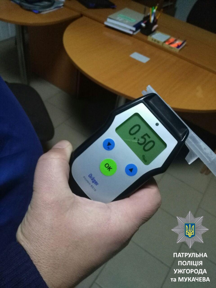 Порушник ПДР у Мукачеві виявився напідпитку