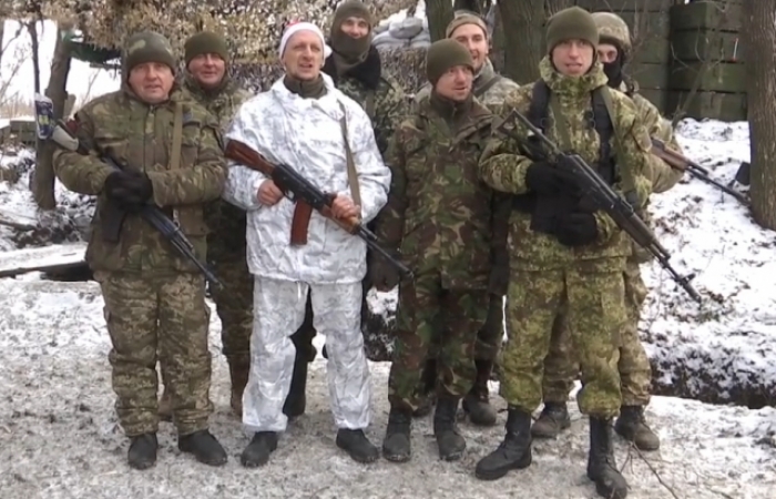 Патріотична ялинка 128 бригади на передовій АТО