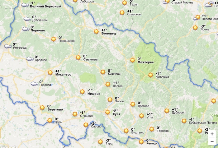 На Закарпатті опади не передбачаються, температура вдень "грипозна" - біля нуля