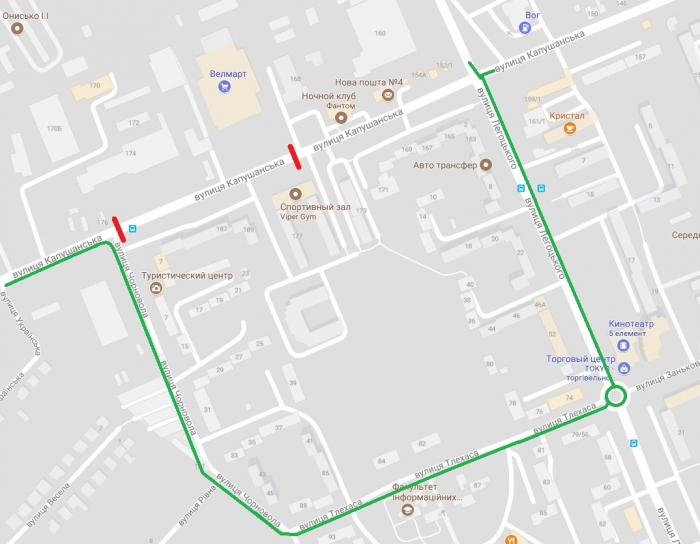 Рух автомобілів на перехресті вулиць Перемоги-Легоцького в Ужгороді частково обмежать