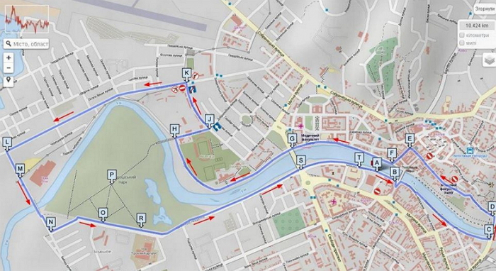Через спортивну акцію в Ужгороді 28 жовтня обмежать рух автотранспорту