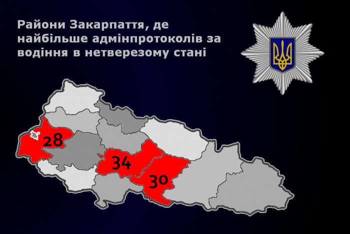 Випити і поїздити за кермом найбільше люблять на Іршавщині, Хустщині та Ужгородщині