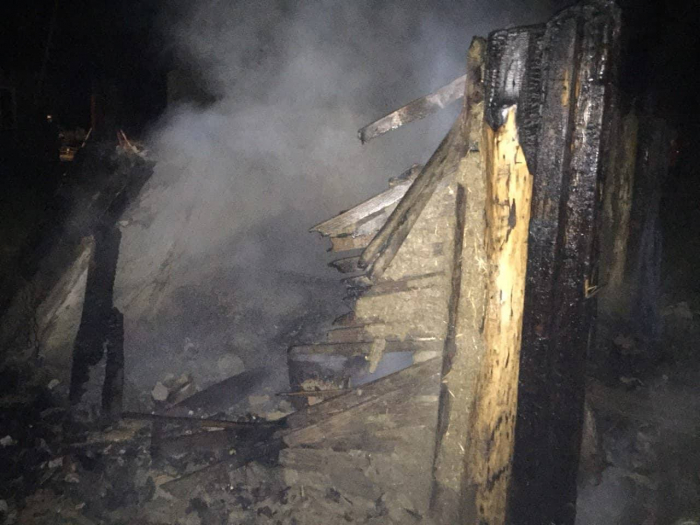 Нічне небо над угорським селом Закарпаття осяяв вогонь пожежі