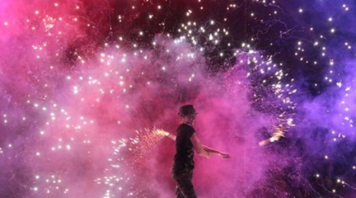 Ужгородське фаєр-шоу влаштували гості з української столиці