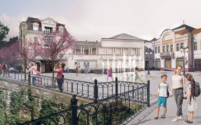 Сакури, сучасний фонтан та лавиці: як оновлюватимуть центр Ужгорода