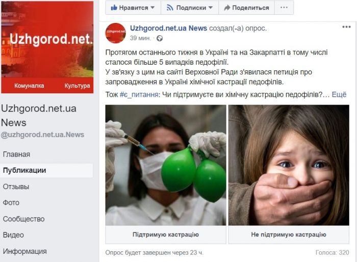 Закарпатці, #є_питання: Чи підтримуєте ви хімічну кастрацію педофілів?