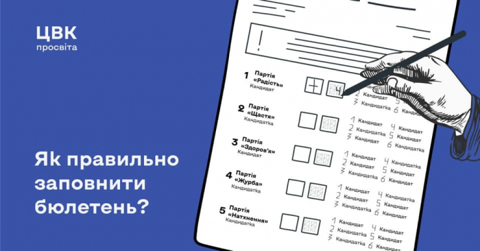 Скоро вибори. Як заповнити бюлетень – роз’яснення від ЦВК