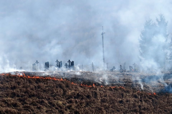 Прийшла весна: на Закарпатті почали спалювати сухостій