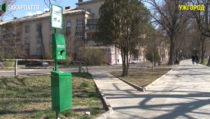 Ера пакетиків у кишенях закінчується: собачі вбиральні розмістили в Ужгороді (ВІДЕО)