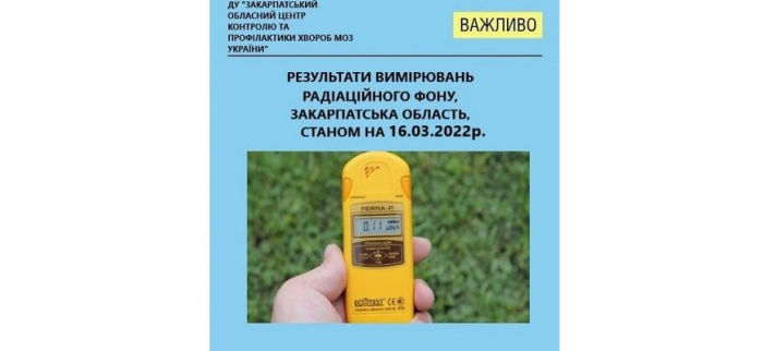 Показники радіаційного фону на Закарпатті – в нормі