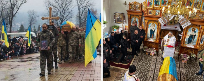 Проводжали навколішки: на Закарпатті попрощалися із загиблим на війні Іваном Морочилом