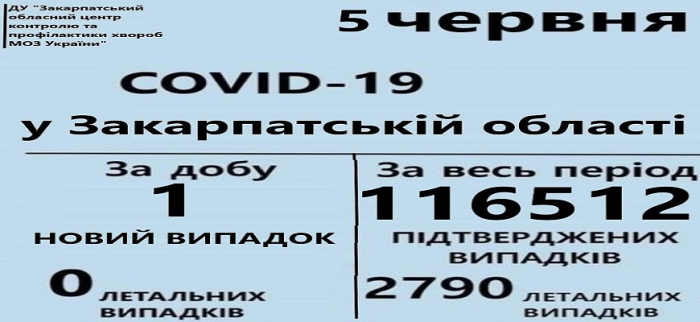 На Закарпатті в однієї людини виявили COVID-19