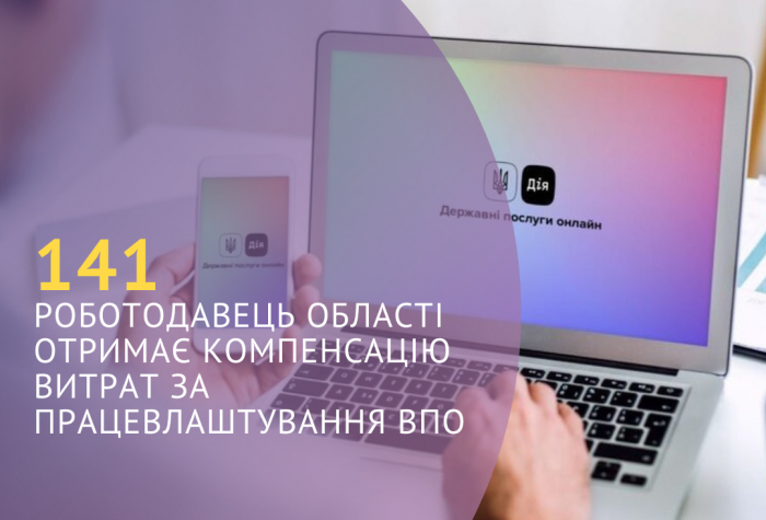 Понад 140 роботодавців області отримають компенсацію витрат за працевлаштування ВПО