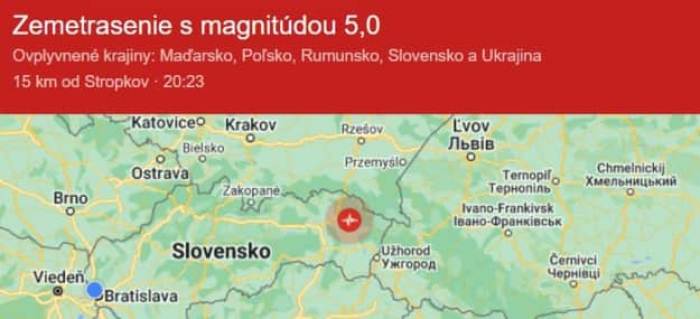 Епіцентр землетрусу, який вчора відчули і на Закарпатті, був біля Гуменного в Словаччині