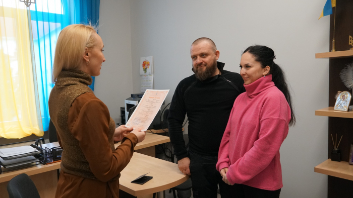 В День усіх закоханих у Мукачеві одружився військовослужбовець