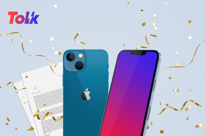 Виграй новий iPhone 13 від Tolk! Розіграш серед побутових споживачів!