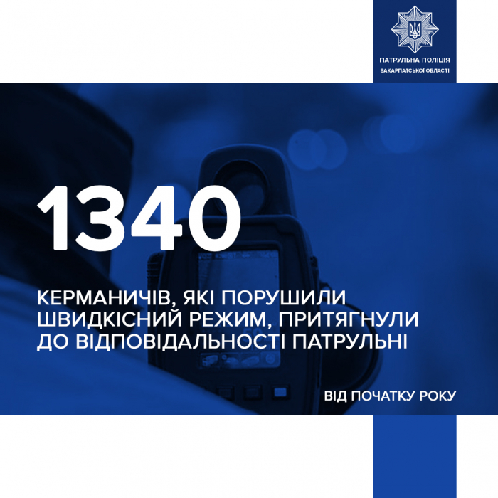 Рік тільки почався, а закарпатські патрульні вже зафіксували  1340 порушників швидкісного режиму 