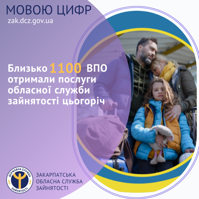 Близько 1100 внутрішньо переміщених осіб отримали послуги обласної служби зайнятості з початку року