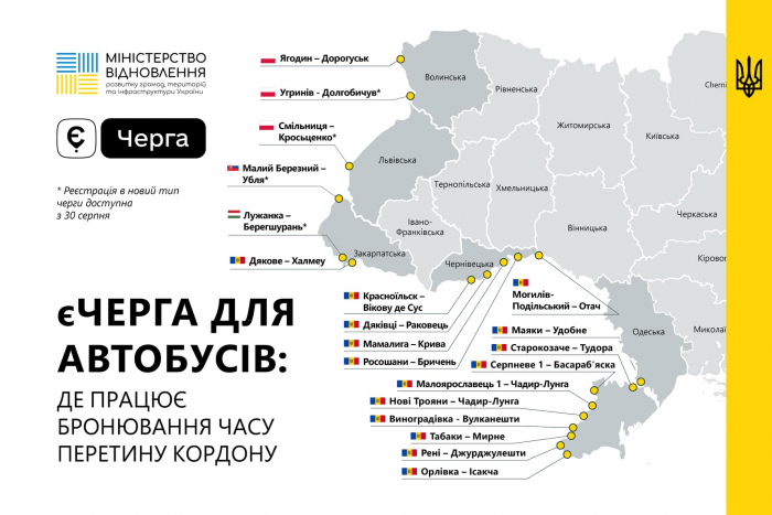 єЧерга для автобусів: можливість обирати час перетину кордону буде ще на двох пунктах пропуску на Закарпатті