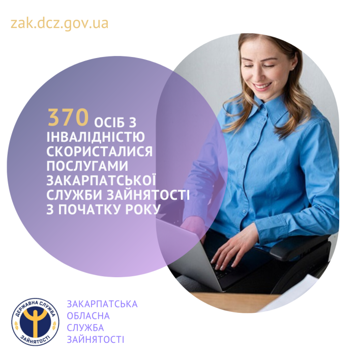 370 осіб з інвалідністю скористалися послугами Закарпатської служби зайнятості з початку року