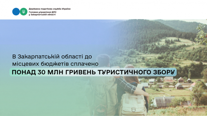 У Закарпатській області до місцевих бюджетів сплачено понад 30 млн гривень туристичного збору
