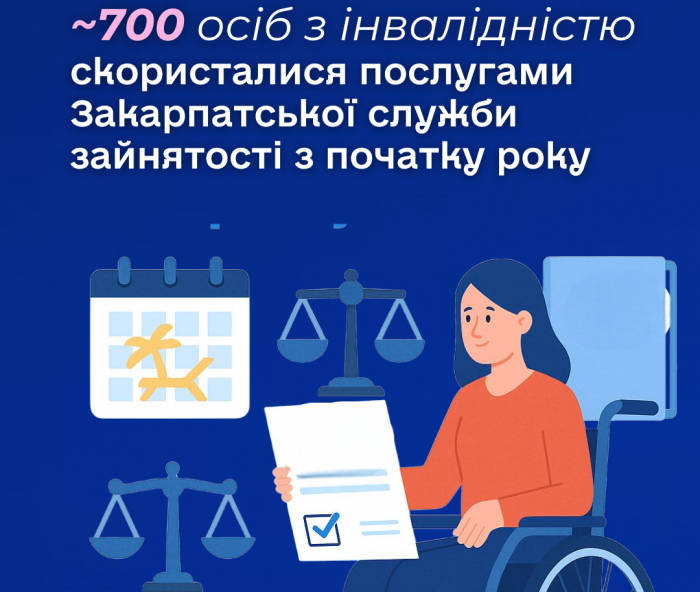 694 особи  з інвалідністю скористалися послугами Закарпатської служби зайнятості з початку року


