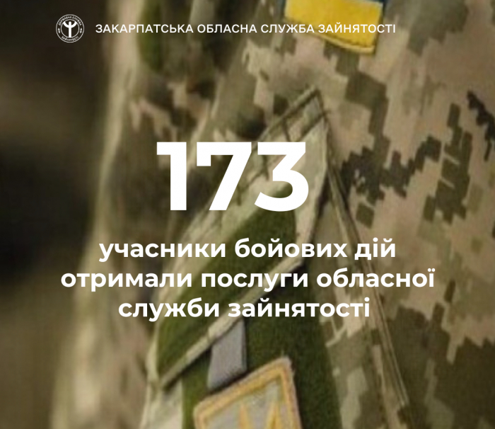 173 учасники бойових дій отримали послуги обласної служби зайнятості з початку року