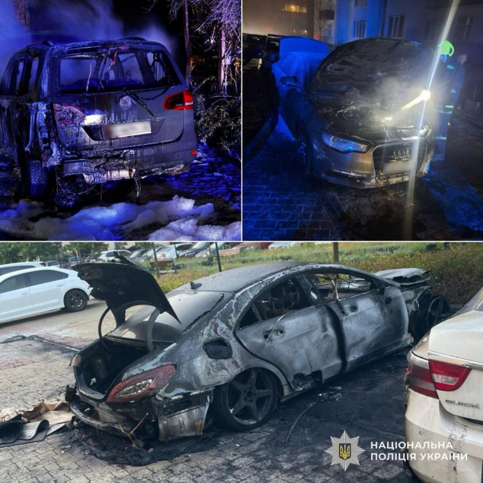 За матеріалами поліції Ужгорода судитимуть зловмисників, які причетні до серії підпалів авто в обласному центрі
