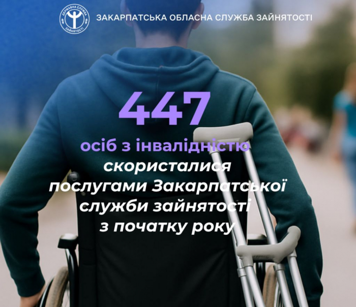 447 осіб з інвалідністю скористалися послугами Закарпатської служби зайнятості з початку року