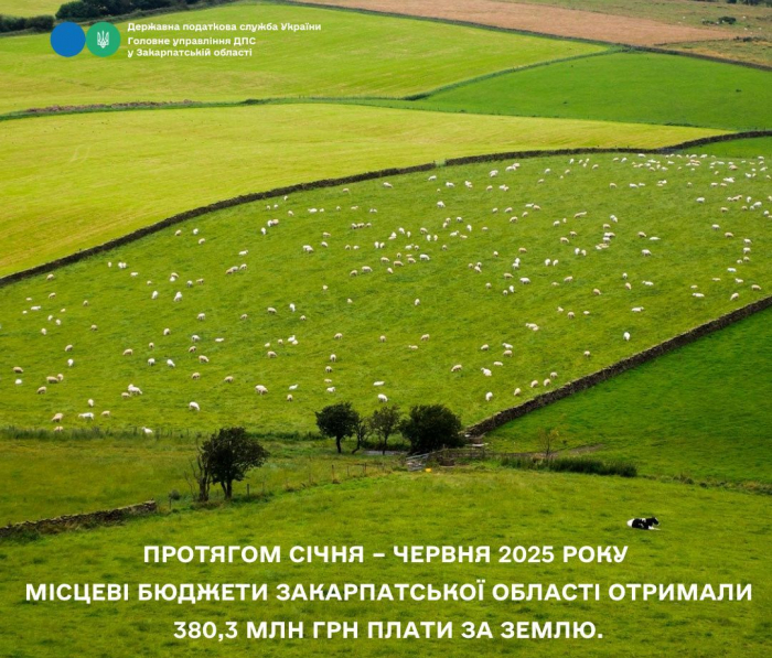 Земельний податок на Закарпатті: надходження за 6 місяців майже на 20% перевищили минулорічні