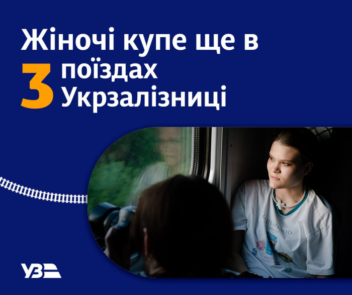 Укрзалізниця розширює перелік поїздів з жіночими купе: 8 із них курсують на Закарпаття