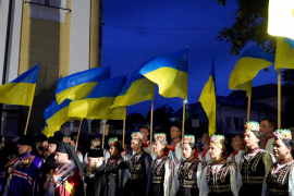Ужгород першим зустрів світанок 34-ої річниці Незалежності України