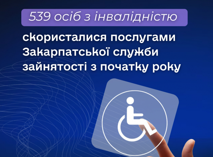539 осіб з інвалідністю скористалися послугами Закарпатської служби зайнятості з початку року

