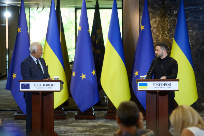 Президент України Володимир Зеленський зустрівся в Ужгороді із Президентом Євроради Антоніу Коштою