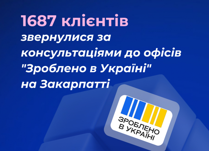 1687 клієнтів звернулися за консультаціями до офісів "Зроблено в Україні" на Закарпатті з початку року