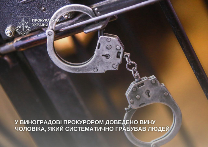 У Виноградові прокурором доведено вину серійного грабіжника 
