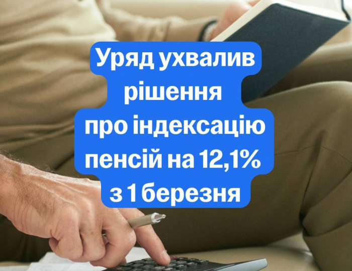 Із 1 березня пенсії і страхові виплати для мільйонів українців будуть проіндексовані на 12,1%

