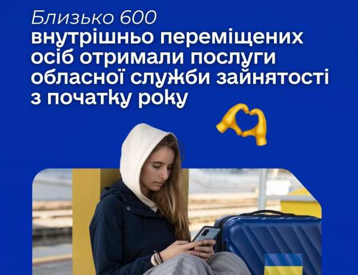 Близько 600 внутрішньо переміщених осіб отримали послуги обласної служби зайнятості з початку року