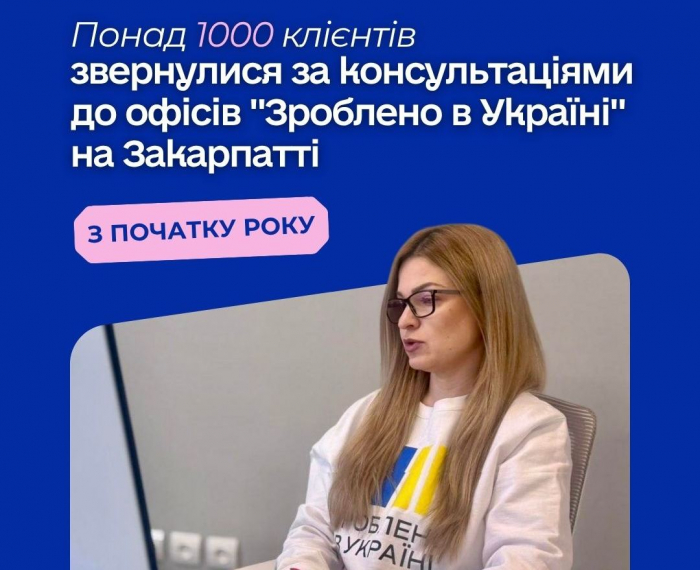 Понад 1000 клієнтів звернулися за консультаціями до офісів «Зроблено в Україні» на Закарпатті з початку року 

