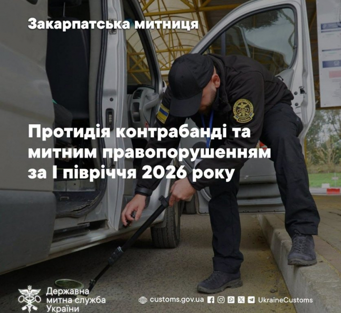 Понад пів тисячі порушень задокументовано у зоні діяльності Закарпатської митниці за пів року