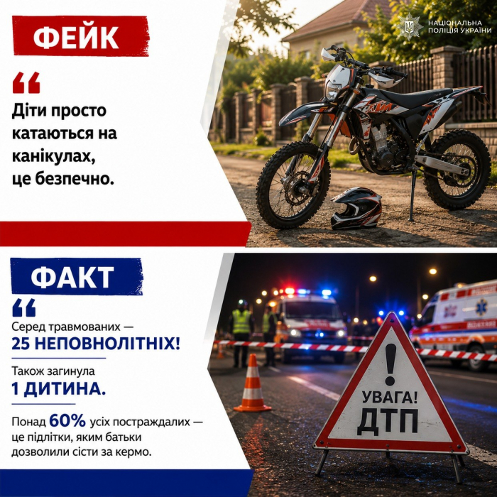 Від початку 2026 року на Закарпатті у ДТП за участі мототранспорту загинули 4 людини, серед них – неповнолітній