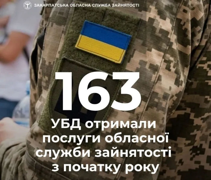 З початку року 163 учасники бойових дій скористалися послугами Закарпатської обласної служби зайнятості

